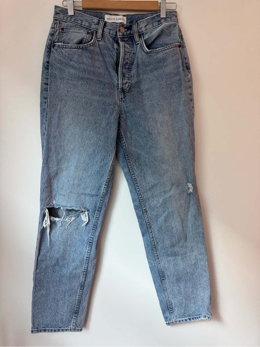 Denim Forum Aritzia The '90s Boyfriend High Loose Distressed Jeans